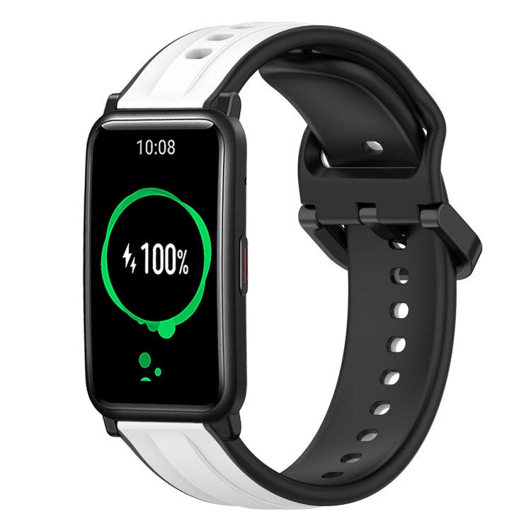 For Honor Watch ES 20mm Convex Loop Two-Color Silicone Watch Band