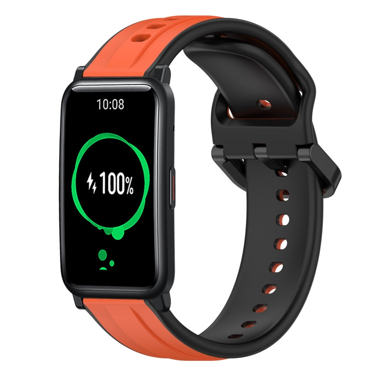 For Honor Watch ES 20mm Convex Loop Two-Color Silicone Watch Band
