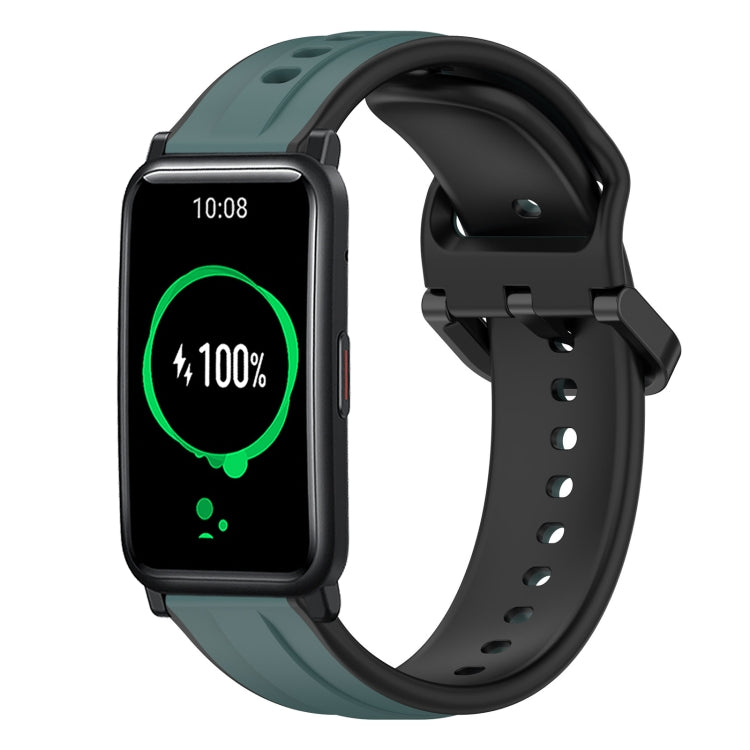 For Honor Watch ES 20mm Convex Loop Two-Color Silicone Watch Band