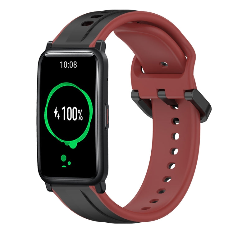For Honor Watch ES 20mm Convex Loop Two-Color Silicone Watch Band