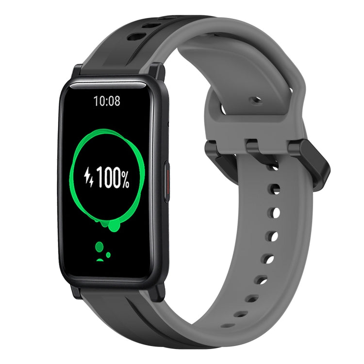 For Honor Watch ES 20mm Convex Loop Two-Color Silicone Watch Band