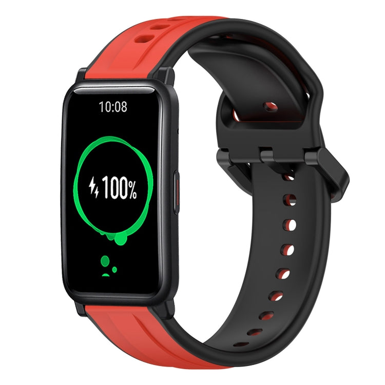 For Honor Watch ES 20mm Convex Loop Two-Color Silicone Watch Band