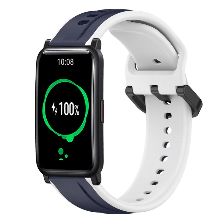 For Honor Watch ES 20mm Convex Loop Two-Color Silicone Watch Band