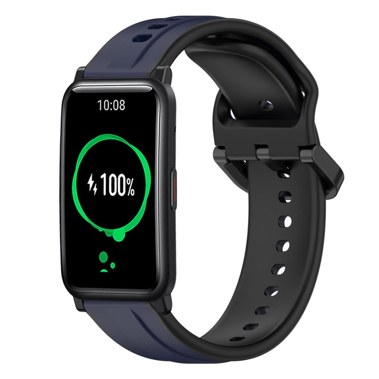 For Honor Watch ES 20mm Convex Loop Two-Color Silicone Watch Band