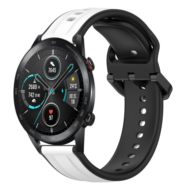 For Honor MagicWatch2 42mm 20mm Convex Loop Two-Color Silicone Watch Band