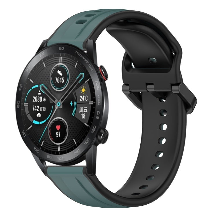 For Honor MagicWatch2 42mm 20mm Convex Loop Two-Color Silicone Watch Band