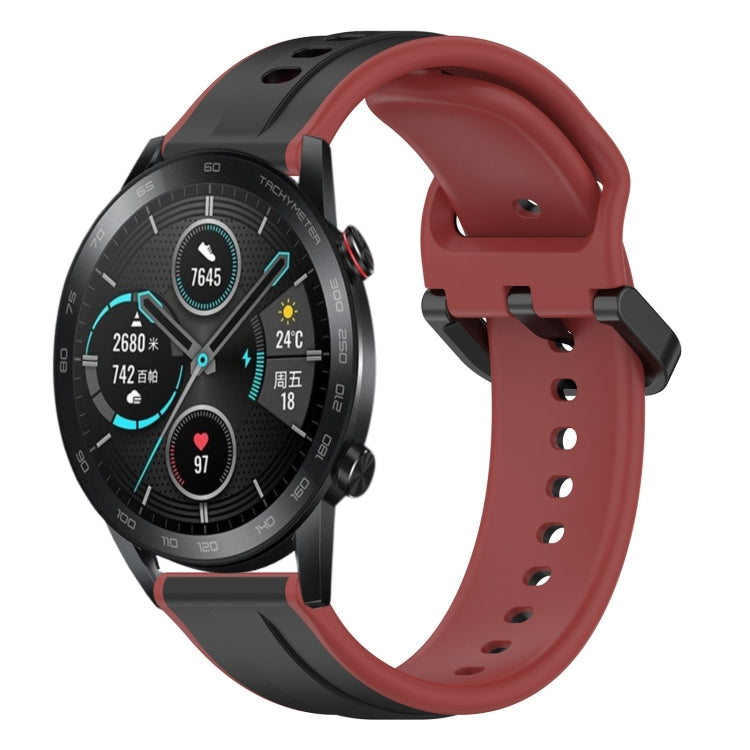 For Honor MagicWatch2 42mm 20mm Convex Loop Two-Color Silicone Watch Band