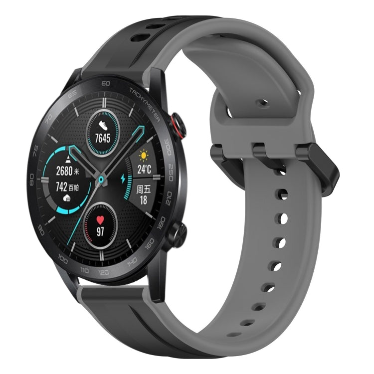 For Honor MagicWatch2 42mm 20mm Convex Loop Two-Color Silicone Watch Band