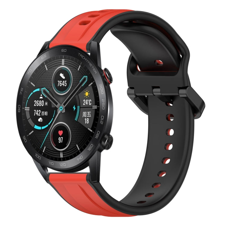 For Honor MagicWatch2 42mm 20mm Convex Loop Two-Color Silicone Watch Band