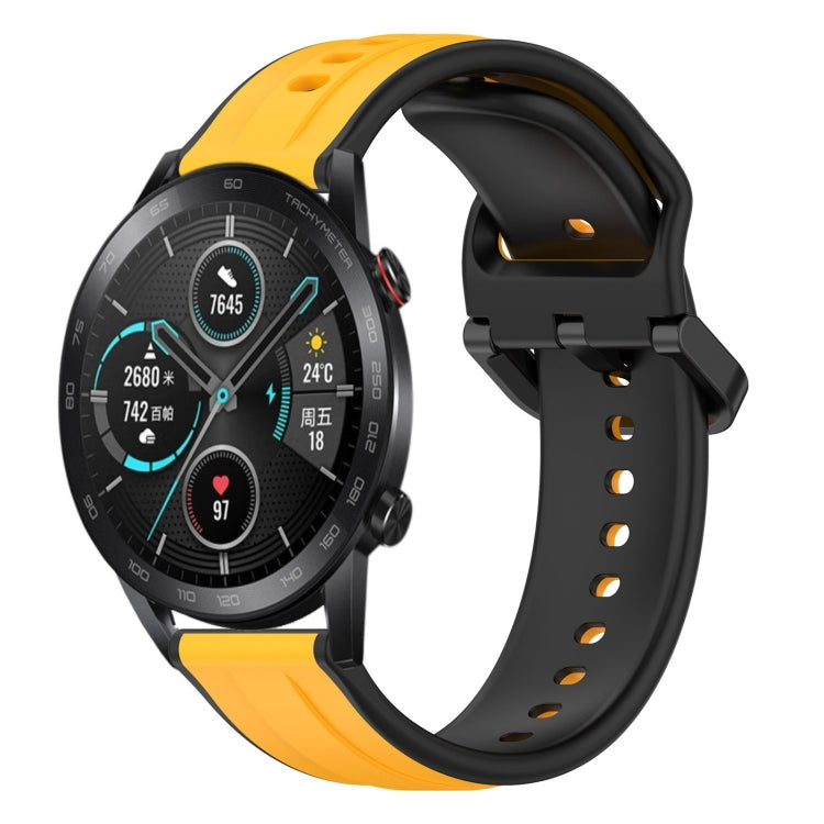 For Honor MagicWatch2 42mm 20mm Convex Loop Two-Color Silicone Watch Band