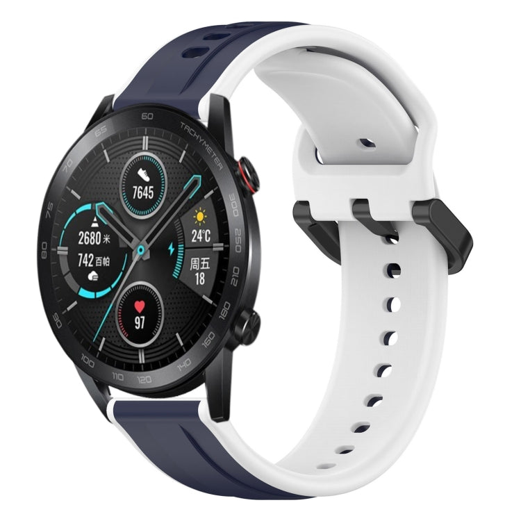 For Honor MagicWatch2 42mm 20mm Convex Loop Two-Color Silicone Watch Band