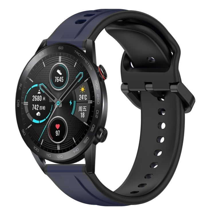 For Honor MagicWatch2 42mm 20mm Convex Loop Two-Color Silicone Watch Band
