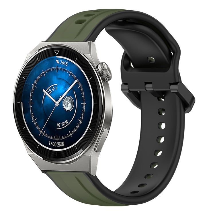 For Huawei Watch GT3 Pro 46mm 22mm Convex Loop Two-Color Silicone Watch Band