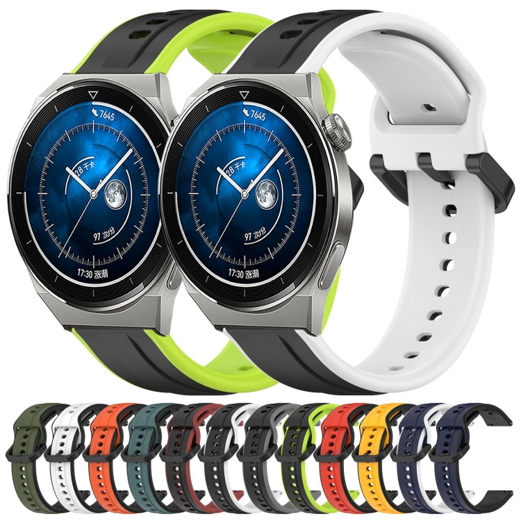 For Huawei Watch GT3 Pro 46mm 22mm Convex Loop Two-Color Silicone Watch Band