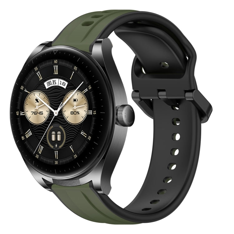 For Huawei Watch Buds 22mm Convex Loop Two-Color Silicone Watch Band