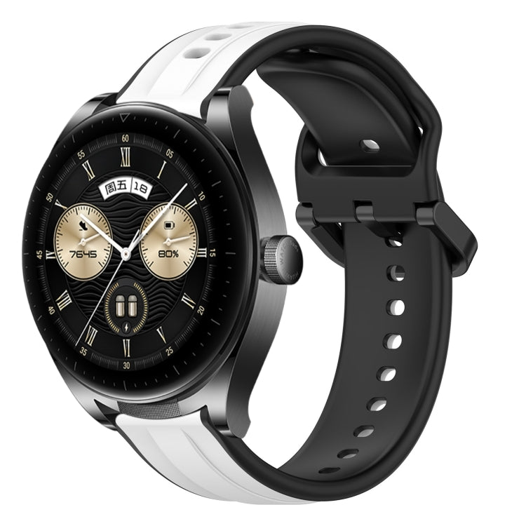 For Huawei Watch Buds 22mm Convex Loop Two-Color Silicone Watch Band
