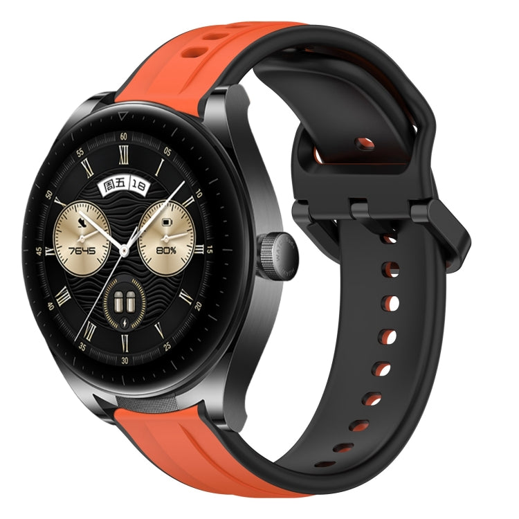 For Huawei Watch Buds 22mm Convex Loop Two-Color Silicone Watch Band