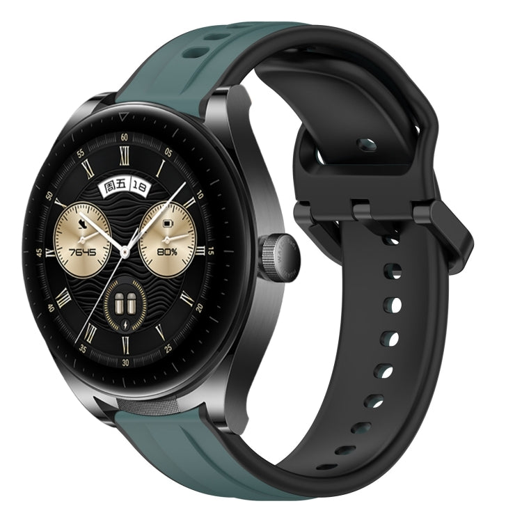 For Huawei Watch Buds 22mm Convex Loop Two-Color Silicone Watch Band