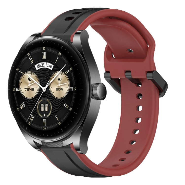 For Huawei Watch Buds 22mm Convex Loop Two-Color Silicone Watch Band