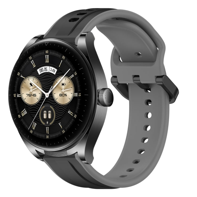 For Huawei Watch Buds 22mm Convex Loop Two-Color Silicone Watch Band