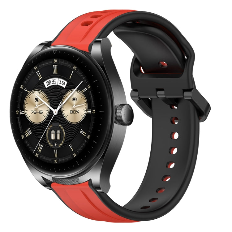 For Huawei Watch Buds 22mm Convex Loop Two-Color Silicone Watch Band