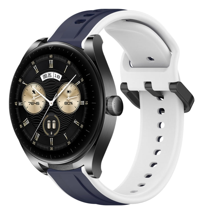 For Huawei Watch Buds 22mm Convex Loop Two-Color Silicone Watch Band