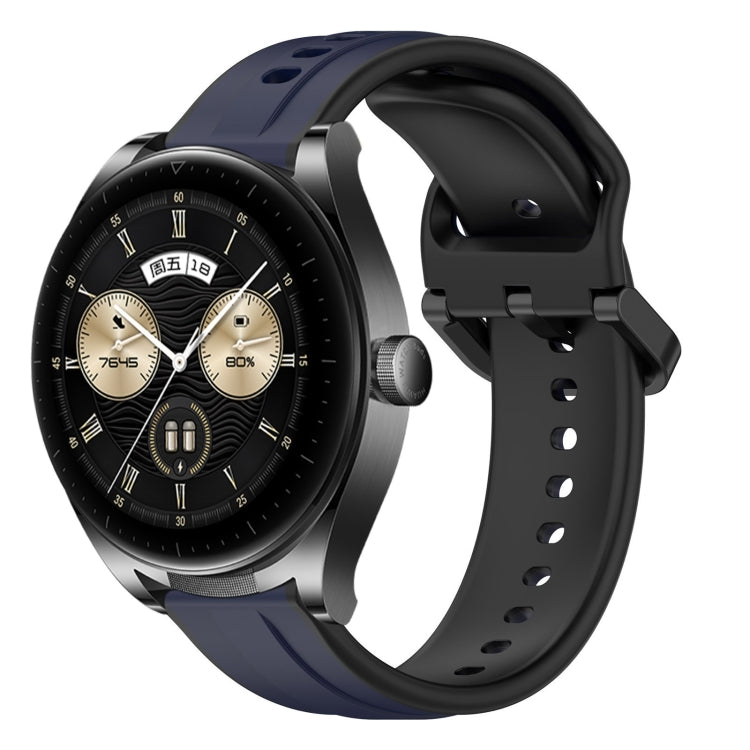 For Huawei Watch Buds 22mm Convex Loop Two-Color Silicone Watch Band