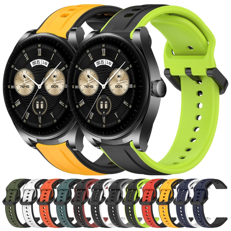 For Huawei Watch Buds 22mm Convex Loop Two-Color Silicone Watch Band