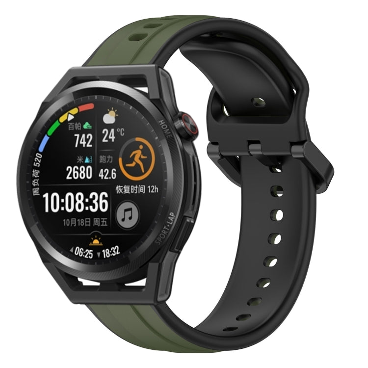 For Huawei Watch GT Runner 22mm Convex Loop Two-Color Silicone Watch Band