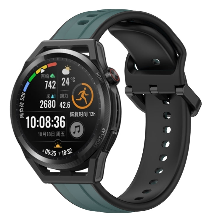 For Huawei Watch GT Runner 22mm Convex Loop Two-Color Silicone Watch Band