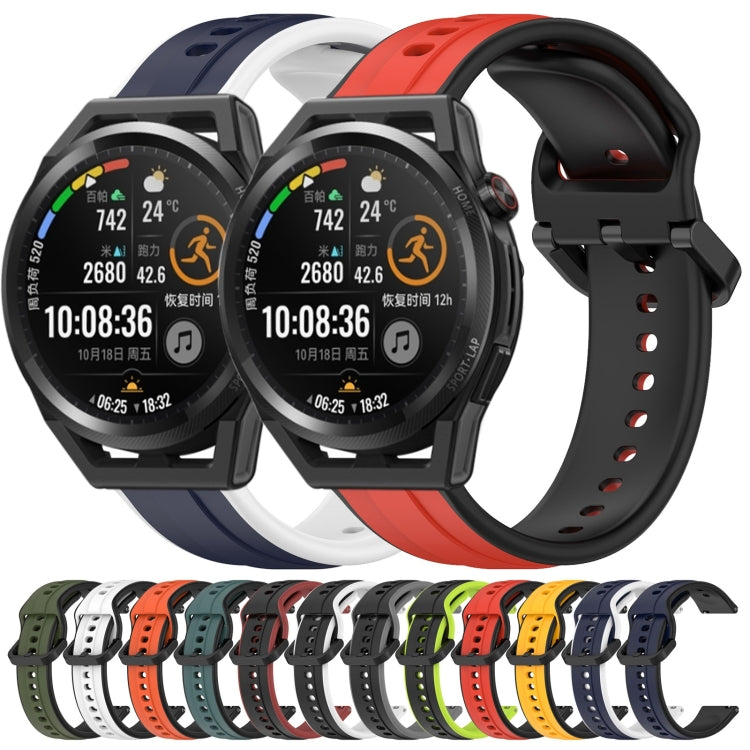 For Huawei Watch GT Runner 22mm Convex Loop Two-Color Silicone Watch Band
