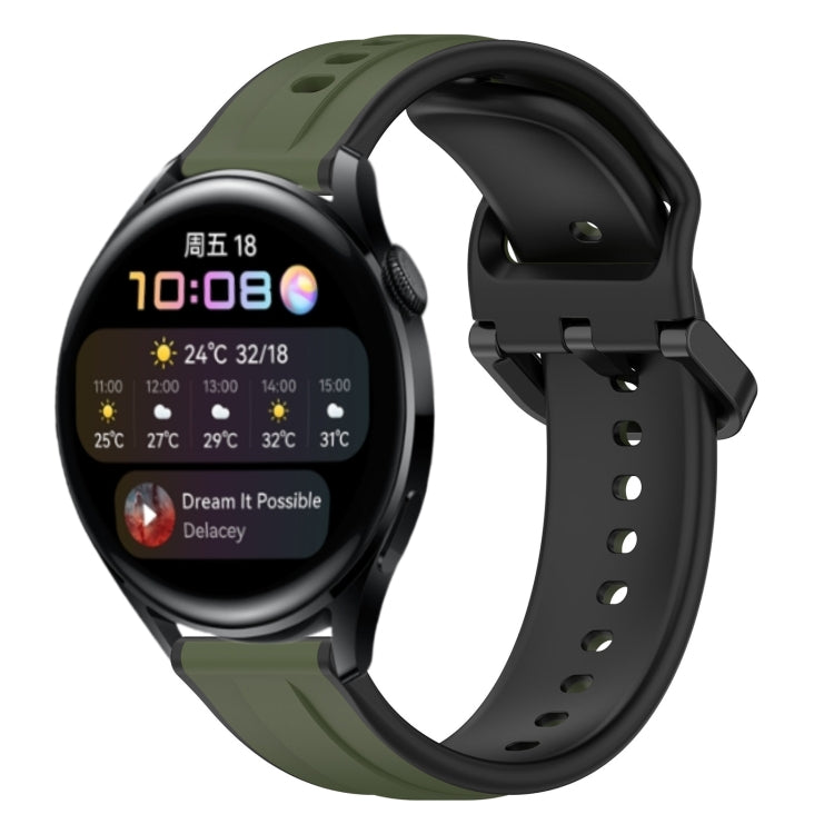 For Huawei Watch 3 22mm Convex Loop Two-Color Silicone Watch Band