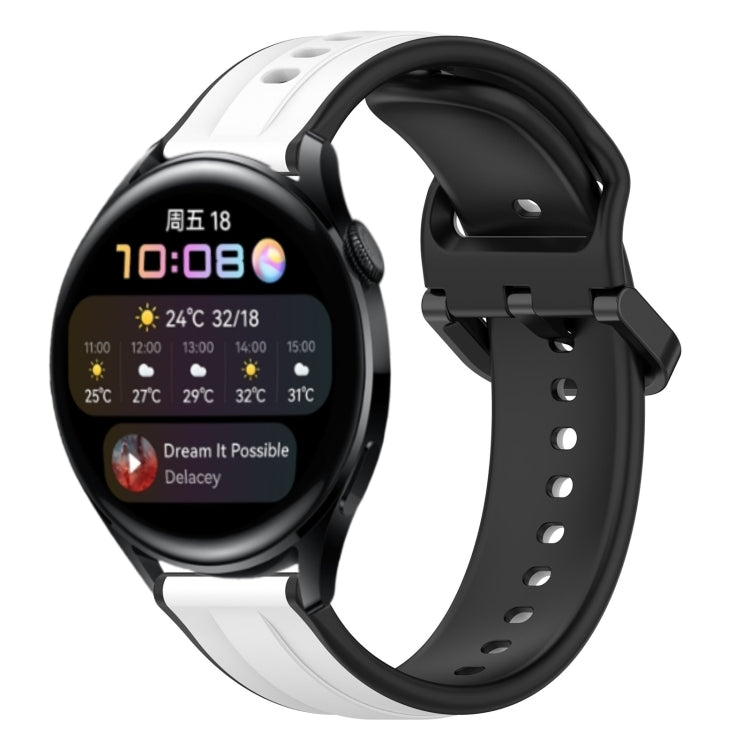 For Huawei Watch 3 22mm Convex Loop Two-Color Silicone Watch Band