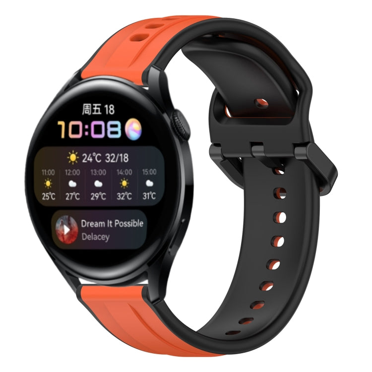 For Huawei Watch 3 22mm Convex Loop Two-Color Silicone Watch Band