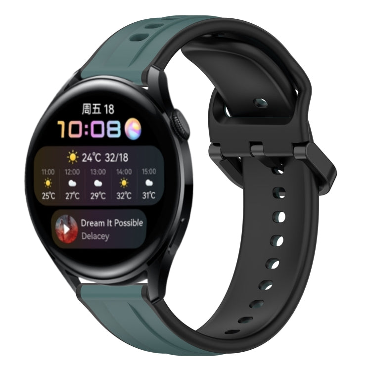 For Huawei Watch 3 22mm Convex Loop Two-Color Silicone Watch Band