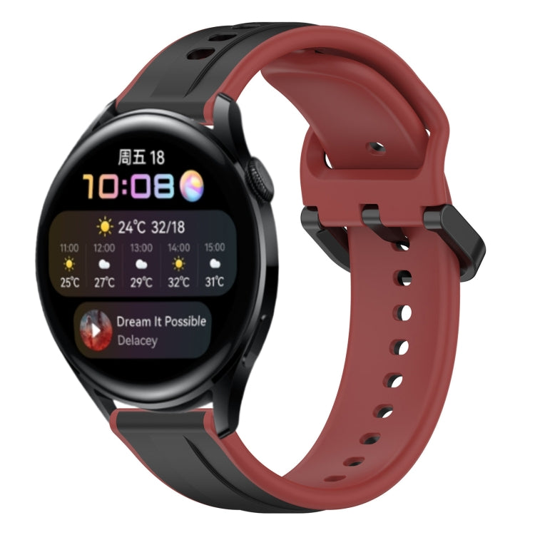 For Huawei Watch 3 22mm Convex Loop Two-Color Silicone Watch Band