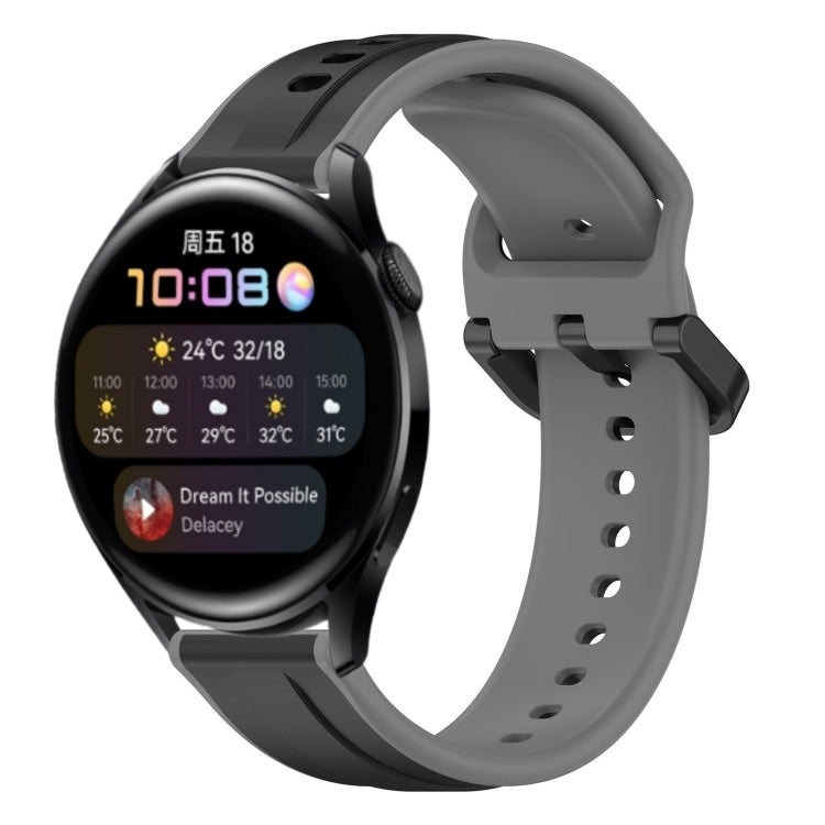 For Huawei Watch 3 22mm Convex Loop Two-Color Silicone Watch Band