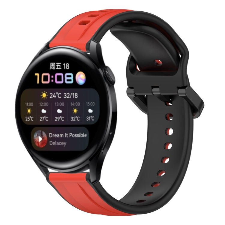 For Huawei Watch 3 22mm Convex Loop Two-Color Silicone Watch Band