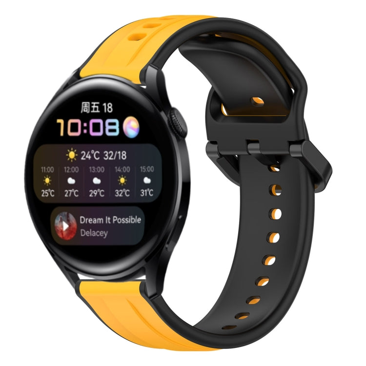 For Huawei Watch 3 22mm Convex Loop Two-Color Silicone Watch Band