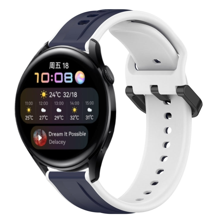 For Huawei Watch 3 22mm Convex Loop Two-Color Silicone Watch Band