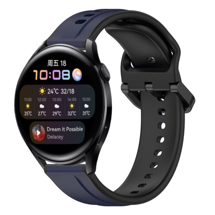 For Huawei Watch 3 22mm Convex Loop Two-Color Silicone Watch Band
