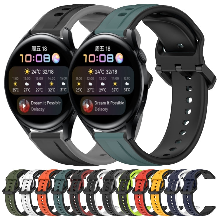 For Huawei Watch 3 22mm Convex Loop Two-Color Silicone Watch Band