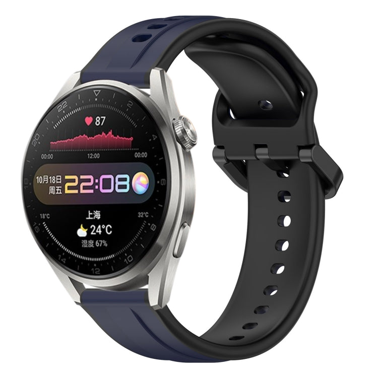 For Huawei Watch 3 Pro 22mm Convex Loop Two-Color Silicone Watch Band
