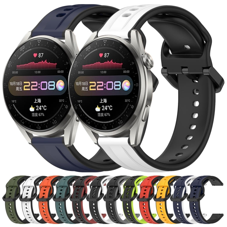 For Huawei Watch 3 Pro 22mm Convex Loop Two-Color Silicone Watch Band