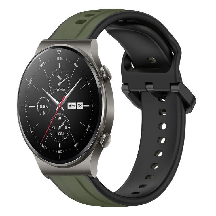 For Huawei GT2 Pro 22mm Convex Loop Two-Color Silicone Watch Band