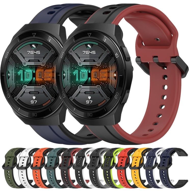 For Huawei Watch GT 2E 22mm Convex Loop Two-Color Silicone Watch Band