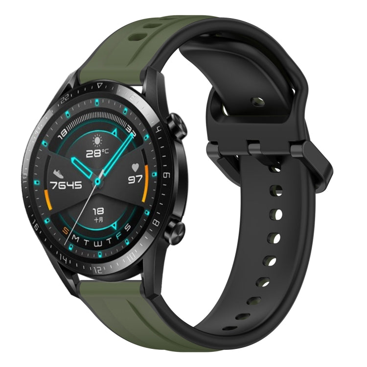 For Huawei GT2 46mm 22mm Convex Loop Two-Color Silicone Watch Band
