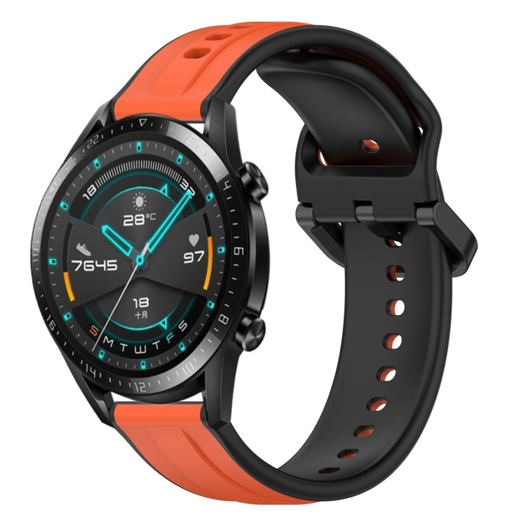 For Huawei GT2 46mm 22mm Convex Loop Two-Color Silicone Watch Band