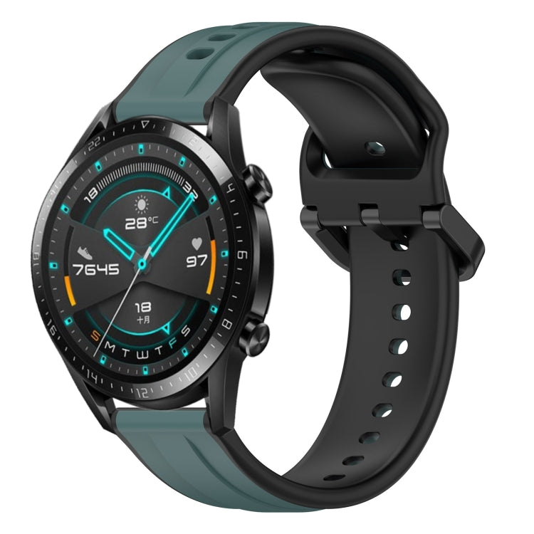 For Huawei GT2 46mm 22mm Convex Loop Two-Color Silicone Watch Band
