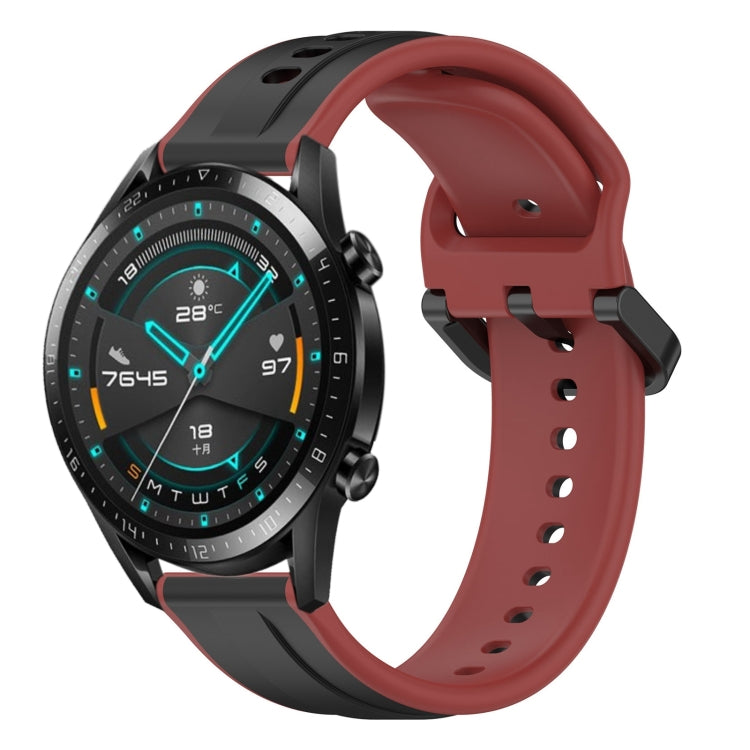 For Huawei GT2 46mm 22mm Convex Loop Two-Color Silicone Watch Band